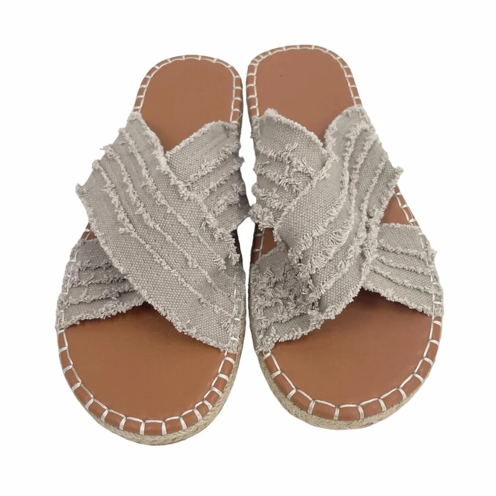 Women’s Flat Shoes Slip On Mule Espadrille Sandals Size 9